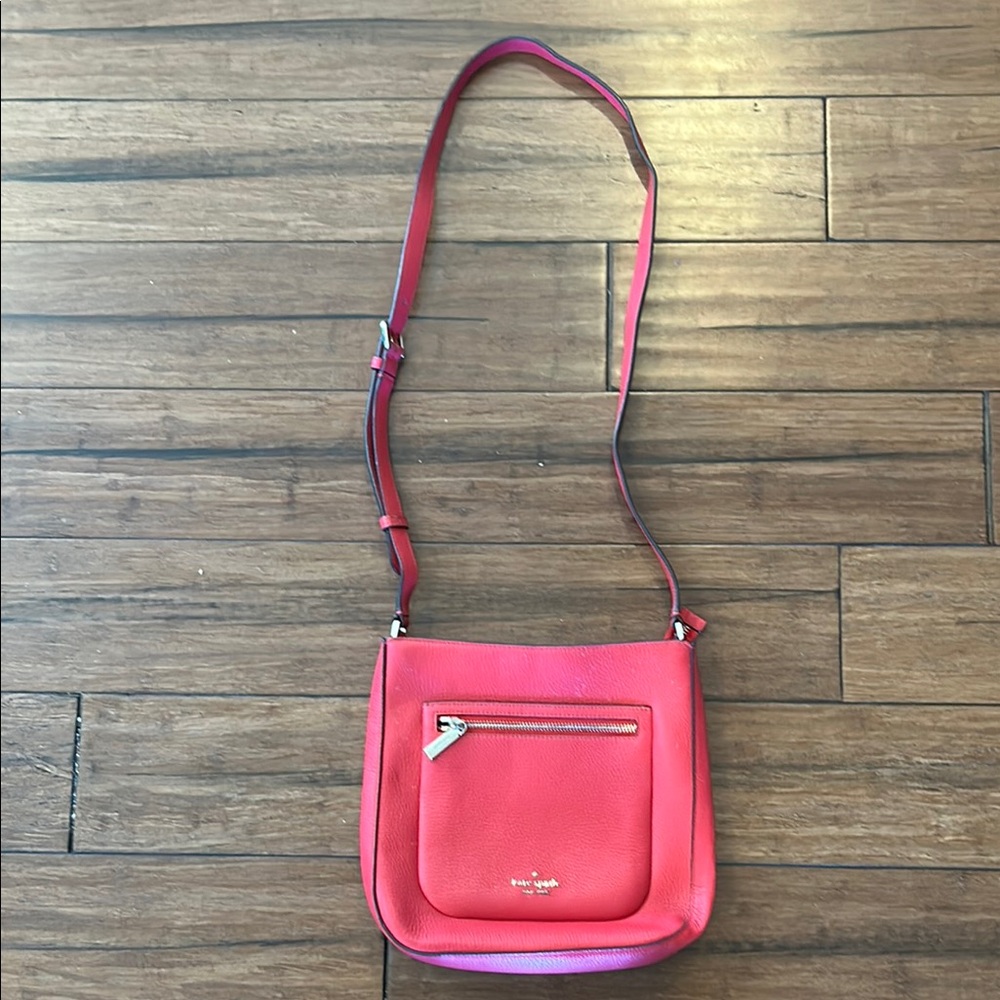 Kate Spade Pink Leather Crossbody Bag with Adjustable Strap